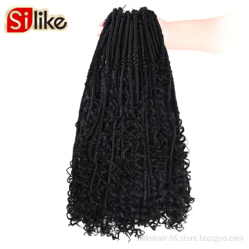 Wholesale 20 Inch Hippie Locs Boho Style Faux Locs Crochet With Curly Hair Goddess Locs Crochet Synthetic Braids Hair Extensions